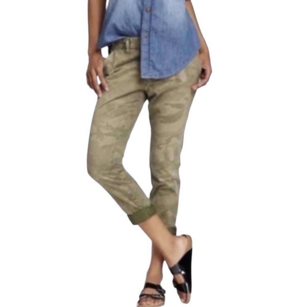 CURRENT/ELLIOTT The Buddy Trouser Chino Army Camouflage Green Size 0